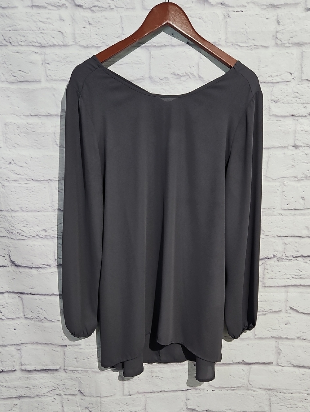 Maurices Charcoal Long-Sleeve Flowy Tunic